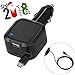 Price comparison product image Car Charger, Retractable Micro Cable Car Charge with 5.6A USB for Iphone 6s plus/6s/6/6plus, Samsung Galaxy S6/S6 Edge