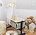 8 Pcs Crib Bedding Set with Canopy + Holder, All-round Bumper 90x40cm - Pattern 12