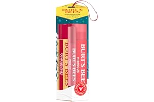 ‎BURT'S BEES Burt's Bees geschenke für frauen | Lippenpflege-Geschenkset mit Granatapfel-Lippenbalsam, getöntem Lippenbalsam in Hibiscus und Lippenschimmer in Pfingstrose | Mistelzweigkuss