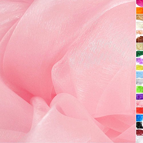 ORGANZA Stoff Meterware in Rosa - hauch zart und durchsichtig