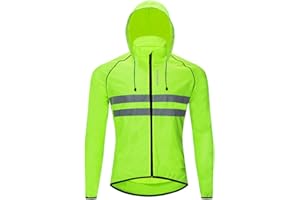 WOSAWE Giacche con cappuccio Uomo Ciclismo Leggero Impermeabile Moto Vento Cappotto Riflettente Corsa Alpinismo Abbigliamento Sportivo