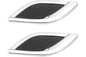 ihreesy Coche decorativo flujo de aire, 2 piezas decorativas de flujo de aire para capó, capó turbo, cubierta de ventilación lateral, cubierta decorativa para coche, color negro + plateado
