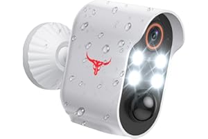 Aiwit 1080p Wireless Security Camera, Indoor/Outdoor Surveillance Bullet Cam, Live View, AI Human Detection, Night Vision, 2-Way Audio, Cloud Storage (4 Spotlights)