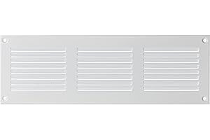 LIRAST 300x100mm / 12x4 inch Metal White Ventilation Grille - Air Vent Cover with Insect Mesh