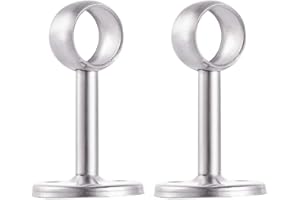 INCREWAY Stainless steel Wardrobe Pipe, Dia 19mm(3/4") Closet Lever Support Rod Holder Socket Bracket, Set of 2