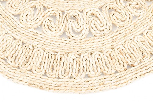 NaDeco® Strohteppich mit Muster 90 cm rund | Maisstrohteppich Natur | Maisstroh Teppich | Reisstrohteppich | Naturteppich - 3