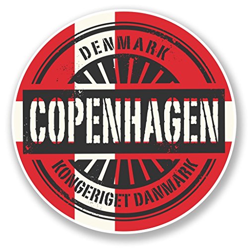 2 x Kopenhagen Dänemark Flagge Vinyl Aufkleber Aufkleber Laptop Reise Gepäck Auto Ipad Schild Fun # 6726 - 10cm/100mm Wide