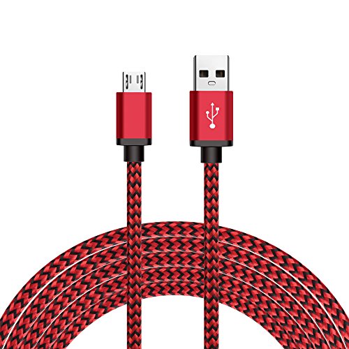 Micro USB Kabel Nylon, BeneStellar (3 Pack 3m) High Speed USB 2.0 A Male auf Micro B Synchronisations und Ladekabel für Android, Samsung, Huawei, HTC, Sony, Nexus, Xiaomi und mehr (Rot 3m) - 2