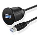 Produktbild TNP USB 3.0 Kabel mit Halterung für das Armaturenbrett, 1 USB-Buchse mit Verlängerungskabel, wasserdicht, männlich zu weiblich, für Pkw. Lkw, Anhänger, Boot oder Motorrad 1 M
