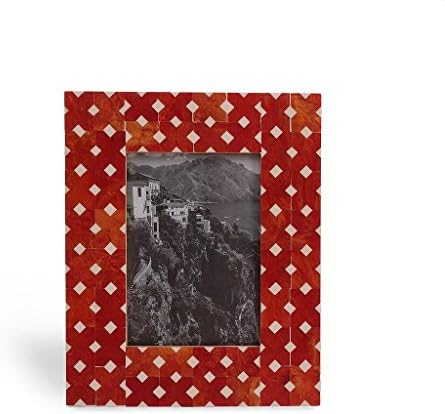 THE YELLOW DOOR Photoframe Large Display Classic Wood Picture Frame 5" x 7" inches Bright Red
