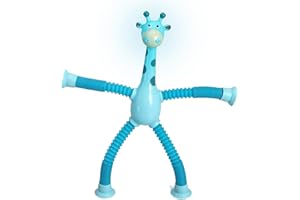 NICERAM Juguete de Jirafa con Ventosa telescópica, Juguete con Ventosa de Jirafa telescópica, Juguete con Ventosa de Jirafa con Tubo elástico Juguete sensorial para niños