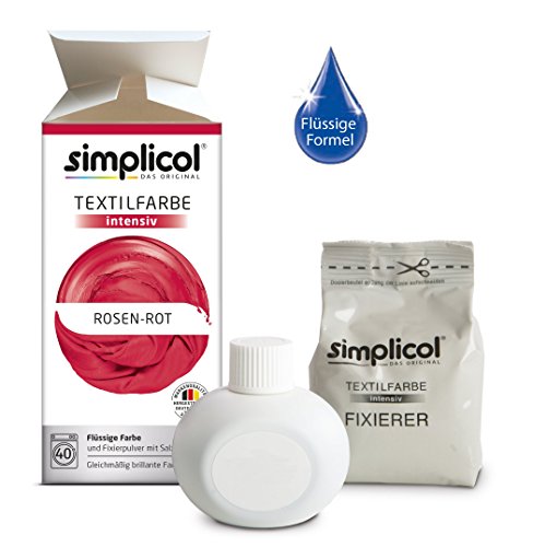 Simplicol Textilfarbe intensiv all in 1 -Flüssige Rezeptur „Rosen-Rot“ Neu! - 3