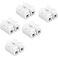 Royal Apex 5Pcs Spring Wire Connectors CH2 Cable Clamp Terminal Block Quick Push-in Electrical Wiring Terminal Connectors (2 Way)