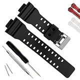 Ersatzarmband aus Naturharz für Casio G-Shock Herren-Armbanduhr GD120/GA-100/GA-110/GA-100C (Schwarz)