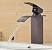 Produktbild Mangeoo Faucet   Tous Les Orb Cuivre Antiken Bassin Cascade Noire De Pulvérisation D'Eau Chaude Et Froide Robinet Melange