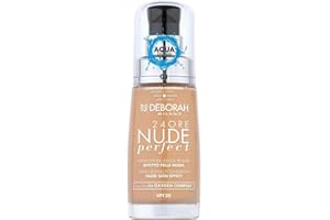 Deborah 24ORE Fondotinta Nude Perfect N.03, Idratante e leggero, Lunga Tenuta, Effetto Nude, Texture Fluida dalla Coprenza Media, per un Incarnato Uniforme, Radioso e Vellutato