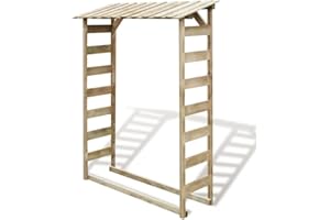 KOIECETA Kiefer KDI Brennholzregal 150x44x176 cm Kaminholzregal Holzunterstand