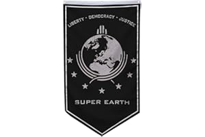 Aihccy Super Earth Banner Flag Liberty Democary Justice Black Banner Man Cave Bed Room Home Office Party Decor 30x50 Inch (Black 2)