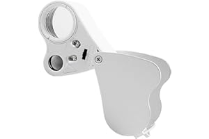 iLamvie Loupe de bijoutier pliable avec lumière LED - 30 x 60 cm - Œillet lumineux pour observation des bijoux, pierres précieuses, montres, pièces de monnaie et timbres