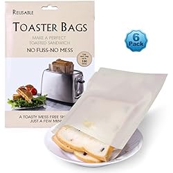 Ankway Sachets pour Grille-Pain Lot de 6, Sacs Alimentaires pour sandwichs Toaster Bags Antiadhésif pour Micro-Ondes Four Grille-Pain Gril et Grille-Qualité Supérieure, Réutilisable jusqu'à 100 Fois