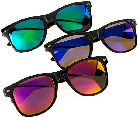 Set 3-4 Pairs Women Men Ladies Fashion Cat Eyes Squarer Sunglasses UV 400 Protection Romens Ltd (3 Pair Set 3 Mirrored)