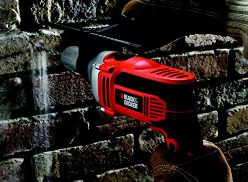 Black + Decker 800 W 1-Gang Schlagbohrmaschine, 13 mm Schnellspannbohrfutter, Tiefenanschlag, Koffer, KR805K - 4