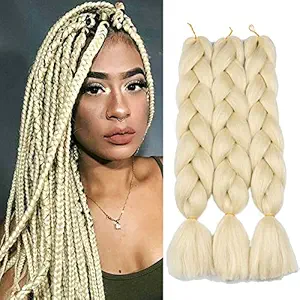 Original Jumbo Braids Hair Extension 3pcs Pure Black Color 24inch 100g/pc For Twist Box Braiding Hair (613#)