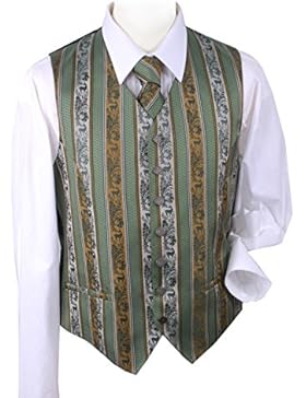 Premium-Qualität Trachtenweste Herren Trachten Gilet Seide/Seidenweste Herrenweste Grün/Braun