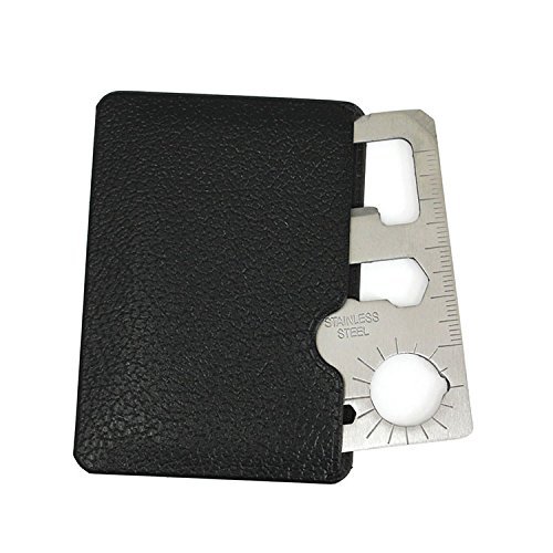 5PCS 11 in 1 Multi-Tool Multifunktion Camping Karte Werkzeug Kreditkarte-Messer Saber im Scheckkartenformat für Outdoor Unterwegs Edelstahl mit Leder - 8