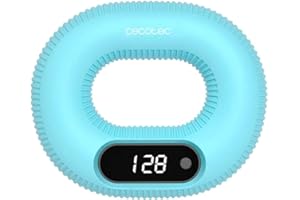 Cecotec Ejercitador Fortalecedor de Antebrazo con Contador Drumfit HandFit Smart. Pantalla LED, Carga USB Tipo C, Diseño Antideslizante y Compacto, 14 kg de Resistencia