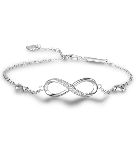 Bo&Pao Bracciale Infinito In Argento 925 Personalizzato Con Incisione – Regalo Per Lei (Bambini E Adulti)