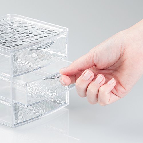 mDesign Schubladenbox – die Aufbewahrungsbox mit drei Schubladen, ideal als Kosmetik Organizer - 4