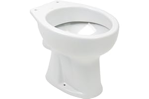 'aquaSu® Stand WC, Flachspüler, Abgang waagerecht, bodenstehende Toilette, mit Stufe, Standard-Form, mit gängigen WC-Sitzen kompatibel, weiße Sanitärkeramik, 567572
