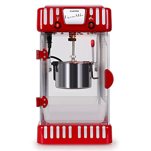 Klarstein Volcano Popcornmaschine Popcorn Maker (300 Watt Rührwerk, Edelstahl-Topf, Innenbeleuchtung, ca. 60 l/h) rot-weiß - 3