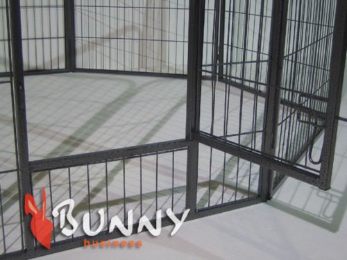 BUNNY-BUSINESS-Heavy-Duty-Puppy-Play-Pen-Rabbit-Enclosure-8-Panels-Large-Gunmetal-Grey