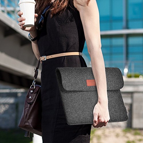 dodocool 12 Zoll Macbook Retina Laptop-Tasche  Filz Sleeve H  lle Laptop Sleeve Case f  r Samsung Galaxy TabPro S   9 7 Zoll iPad Pro  dunkel grau 