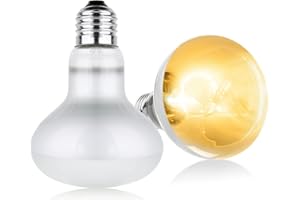vsshe Basking Spot Lamp, 2 Pack 100W Reptile Heat Bulb, Tortoise Heat Lamp, Natural Light Basking Bulb Light Heat Lamp for Reptiles, Amphibian, Chicks, Puppies Heating Use (White)