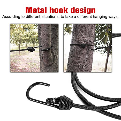 Flexible Wäscheleine justierbare Wäscheleine mit 12pcs Wäscheklammern für im Freien und Innengebrauch,180-360cm (Schwarzes) - 3