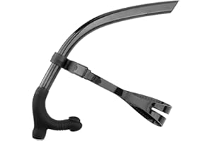 SUUOSL Swimmers snorkel Adult Swimmers Snorkeling Gear for Lap Swimming – Swimmer Snorkle with Swivel Headband & Liquid Silicone Mouthpiece – Adjustable Strap for Adult Men & Women Fitness