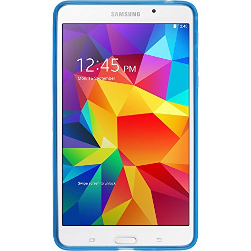 PhoneNatic Case für Samsung Galaxy Tab 4 7.0 Hülle Silikon blau X-Style Cover Galaxy Tab 4 7.0 Tasche + 2 Schutzfolien - 2