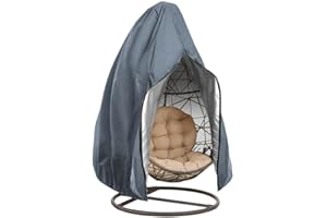 Hiseng Wasserdicht Abdeckung Hängesessel, Hängesessel Abdeckung, Winddicht Schutzhülle für Hängesessel, UV Beständiges Hängesessel Abdeckung Outdoor, mit Reißverschluss (115 * 190CM,Grau)