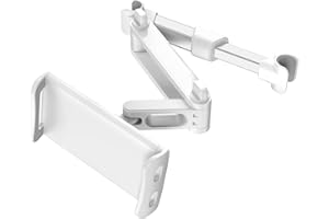 Giftorld Uchwyt na tylne siedzenie samochodowe do tabletu/telefonu komórkowego,Kompatybilny ze wszystkimi 4"-11",telefonami komórkowymi,iPhone,iPad(biały)