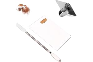 LARFRAECY Tavolozza Per Trucco con Spatola Palette per Miscelazione del Trucco in Acciaio INOX con Spatola per Mescolare Fondotinta Tavolozza per Miscelazione Cosmetica Professionale Tavolozza Make Up Argento