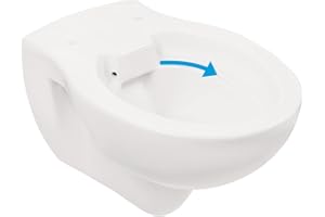 AquaSu Wand-WC, Spülrandlos, Tiefspüler, Abgang waagerecht, Weiß, Toilette, Spülrandloses WC, Klo, Hänge-WC, Randlos