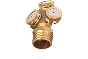 MACHSWON Agricultural Mist Spray Nozzle 1/2 Inch DN15 Copper Three-nozzles Atomizing Nozzles Garden Sprinkler Irrigation System lawn Cooling Dust Removal