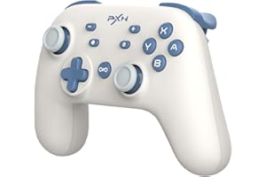 PXN P50L Switch Controller, Wireless Game Controller with App, Turbo, Macro, 6-Axis Gyro, Vibrazione, Funzione di Dveglia, Controller per Switch/Lite/OLED/PC-Steam - White