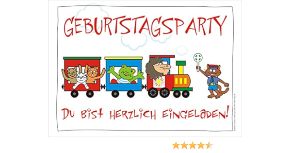 6er Set Lustige Einladungskarten Mit Zug Tieren Und Schaffner Zum Kindergeburtstag Oder Zur Party Von Artup Amazon De Spielzeug