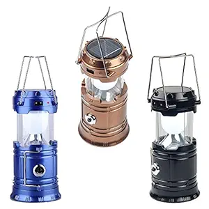 ALOKRUPSWAM LED Solar Emergency Light Lantern + USB Mobile Charging+Torch Point, 2 Power Source Solar, Lithium Battery, Travel Camping Lantern