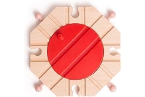 Bigjigs Rail 8 Way Turntable - Other Major Wooden Rail Brands are Compatible