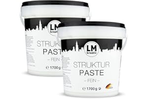 LM-KREATIV LM - Pasta estructural fina 2 x 1,7 kg | pasta texturizada para pintura acrílica | pasta texturizada lienzo | masilla acrílica | Impasto | Masilla para superficies